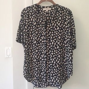Loft Patterned Short Sleeve Blouse